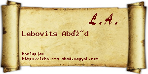 Lebovits Abád névjegykártya